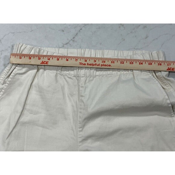 J Crew Womens Sz L Astrid Wide Leg Chino Pull On Pant in Natural Ivory Pockets - Picture 7 of 12